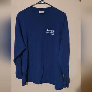 Simply Southern Blue Long Sleeve Shirt XL Dog Graphic